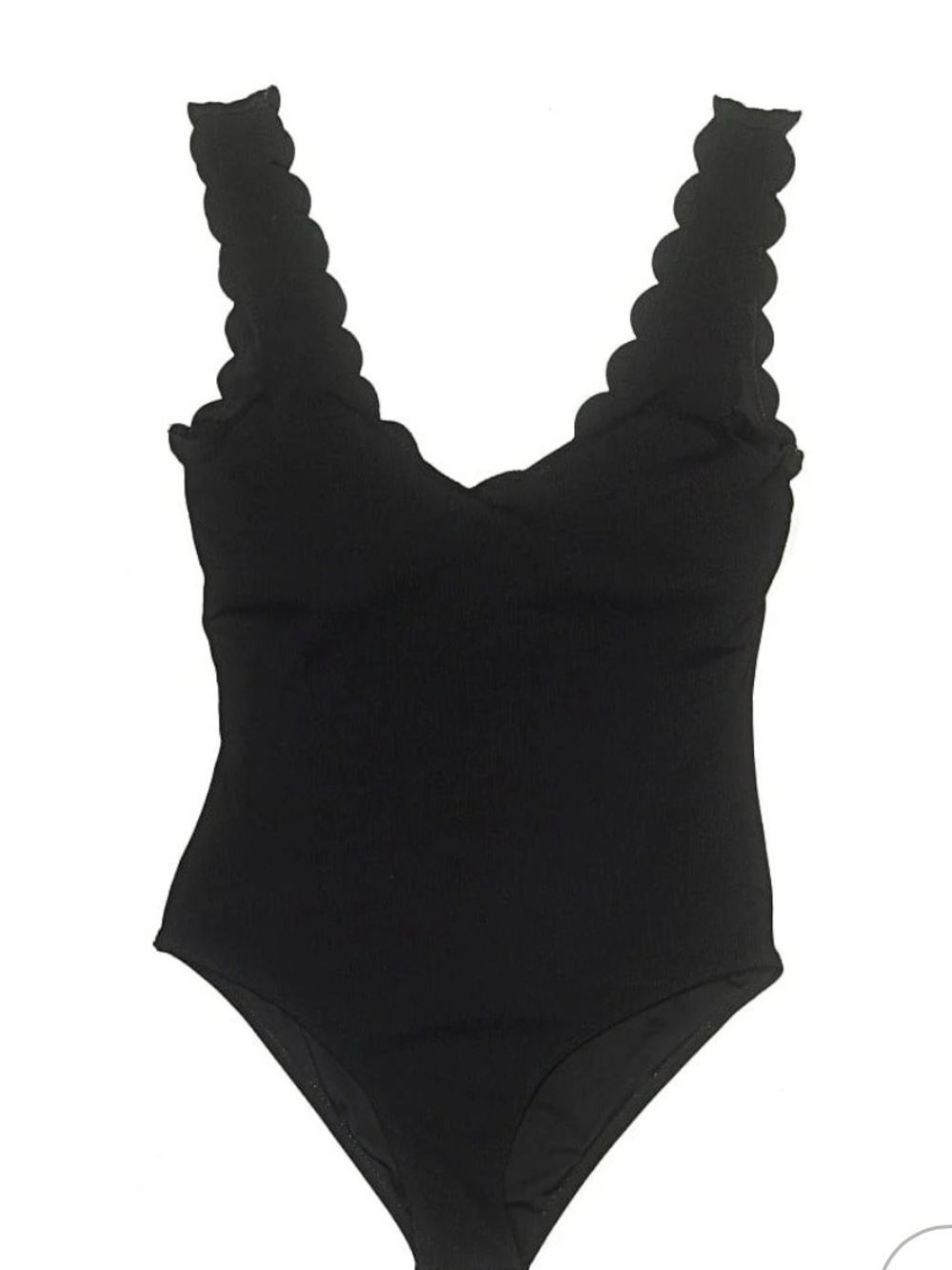 Pink Lily
Black Scalloped V-Neck Stretch Swimsuit